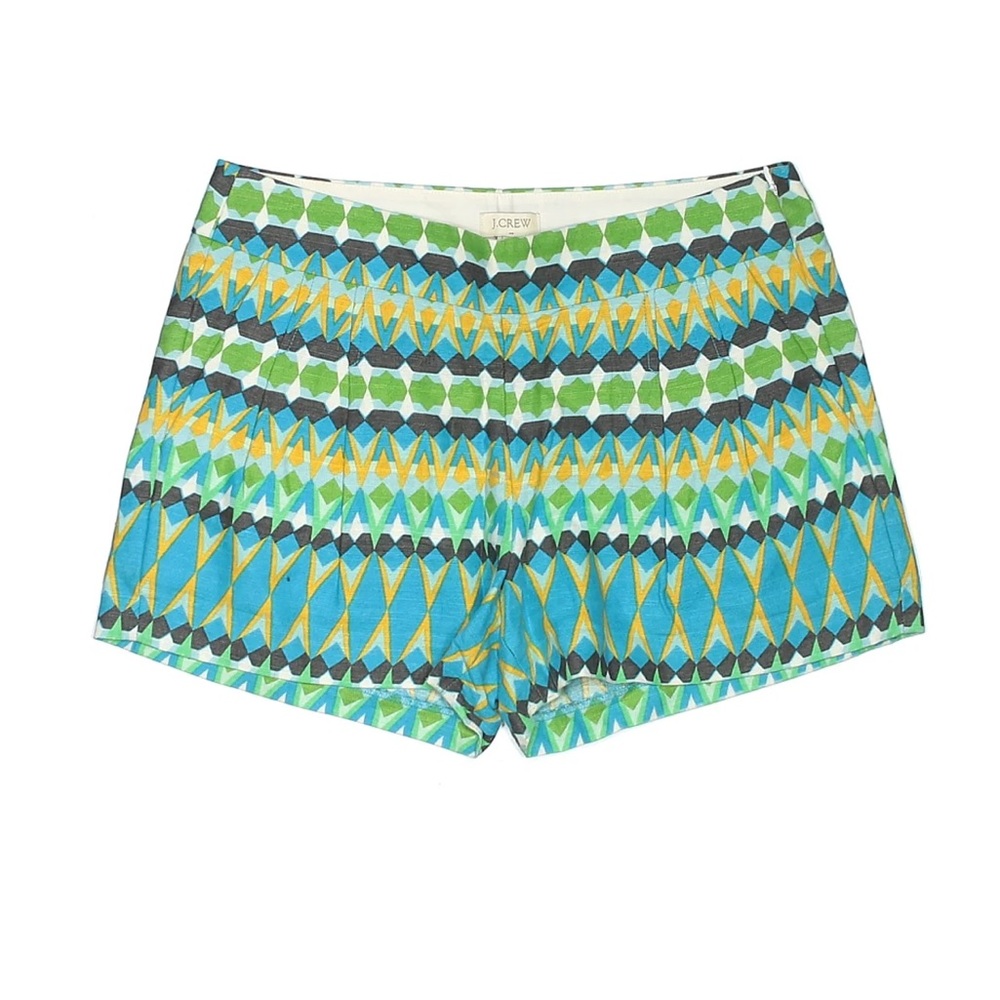J Crew Teal Geometric Print Shorts